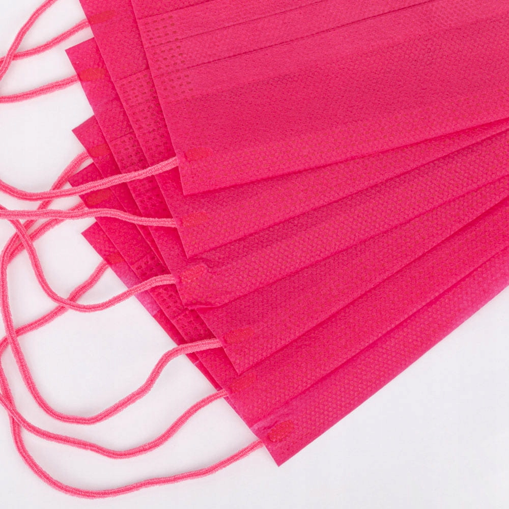 Dvisluoksnė vienkartinė kaukė IGOLI fuksijos spalvos 50 vnt.