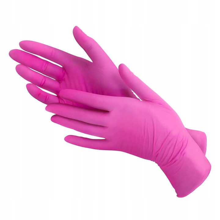 Vienkartinės nitrilinės pirštinės Medisterill, rožinės, dydis M, 100vnt